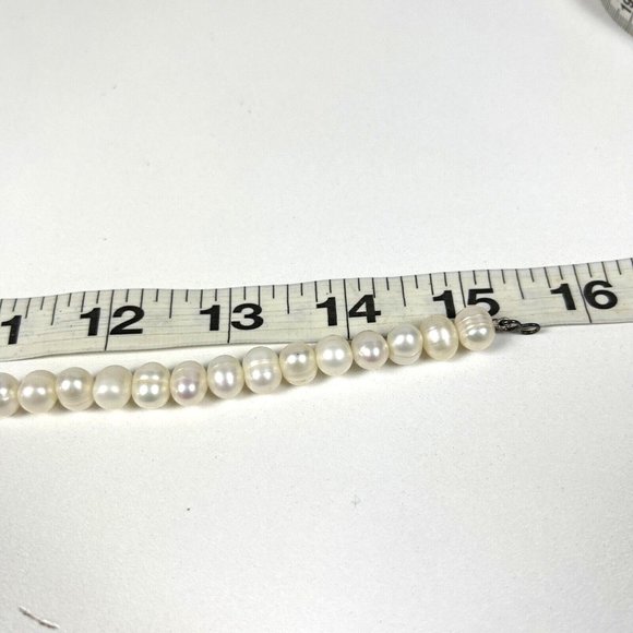 Suzanne Kalan  Sterling Silver .925 U.S.A Pearl Jet Bead Necklace 15" in Length - Picture 8 of 9